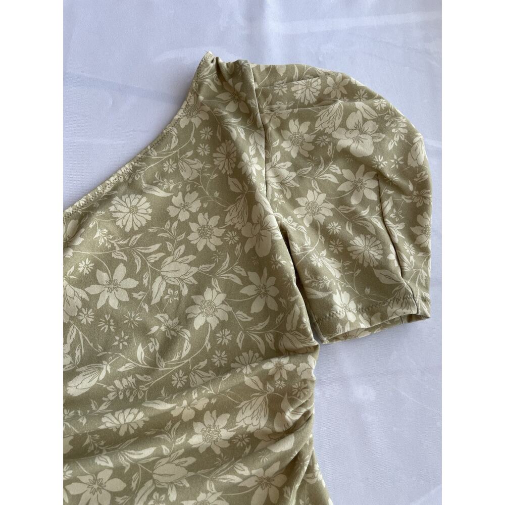 Free People Something Bout You Floral Print Bodysuit In Pale Yellow Tan Size XS - Picture 6 of 14